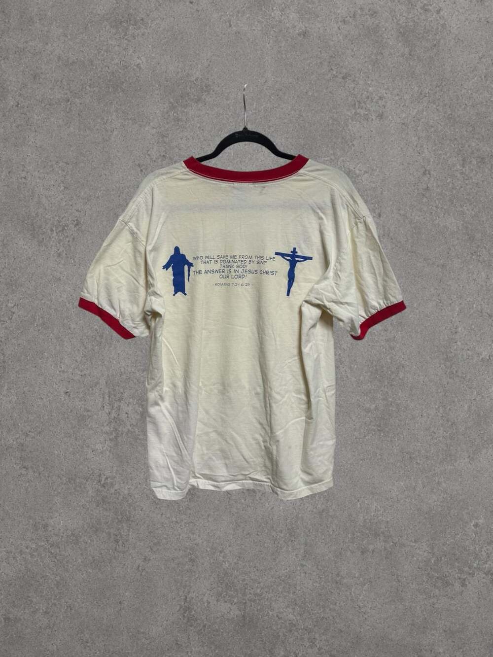 Vintage Anvil Alternate Identity Christian Ringer T-Shirt Size L